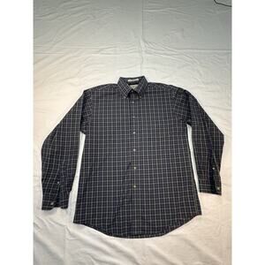 L.L. Bean Men's Wrinkle Resistant Button Down Shirt Blue Green Plaid M-Reg